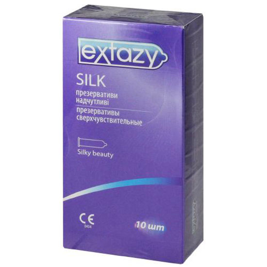 Презервативы латексные Экстези (Extazy silk) сверхчувствительные №10